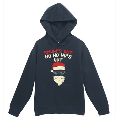 Snows Out Ho Hos Out Christmas Santa Gift Thug Gift Urban Pullover Hoodie