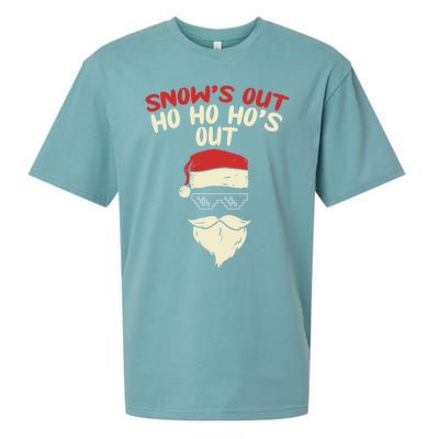 Snows Out Ho Hos Out Christmas Santa Gift Thug Gift Sueded Cloud Jersey T-Shirt