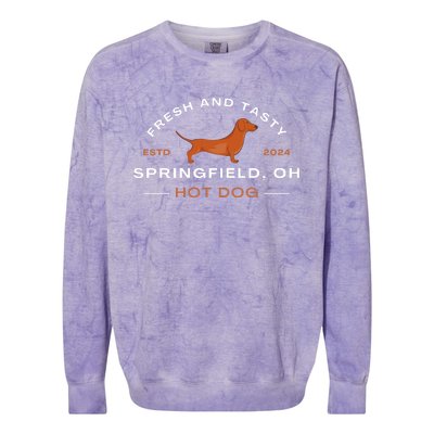 Springfield Ohio Hot Dog Colorblast Crewneck Sweatshirt