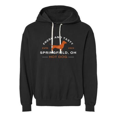 Springfield Ohio Hot Dog Garment-Dyed Fleece Hoodie