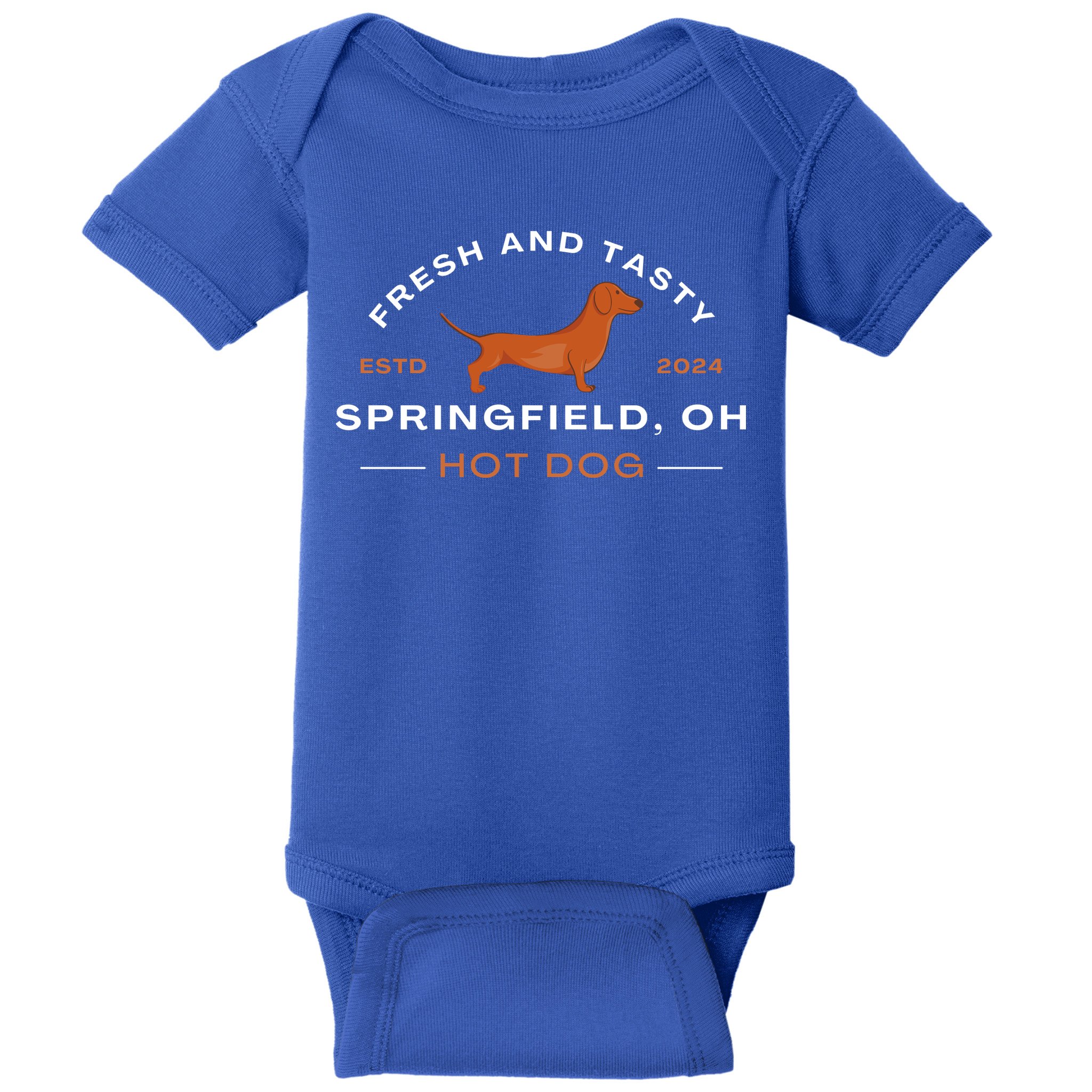 Springfield Ohio Hot Dog Baby Bodysuit