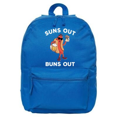 Suns Out Hot Dog Buns Out Funny Sausage Meaningful Gift 16 in Basic Backpack