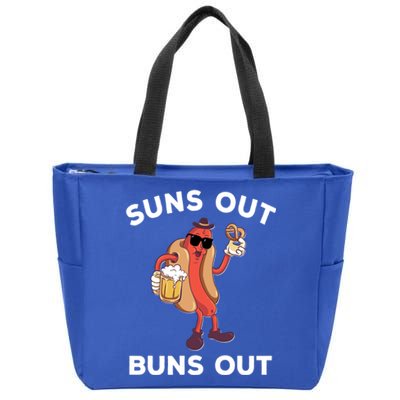 Suns Out Hot Dog Buns Out Funny Sausage Meaningful Gift Zip Tote Bag