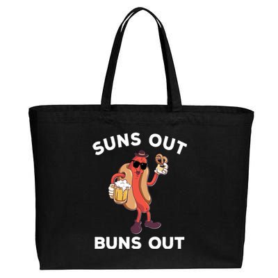 Suns Out Hot Dog Buns Out Funny Sausage Meaningful Gift Cotton Canvas Jumbo Tote