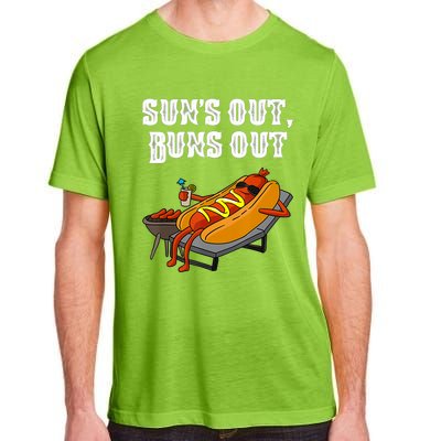 Suns Out Hotdog Buns Out Funny Sausage Bbq Fast Food Punny Gift Adult ChromaSoft Performance T-Shirt