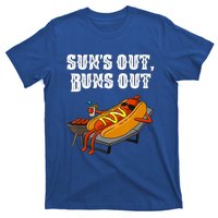 Suns Out Hotdog Buns Out Funny Sausage Bbq Fast Food Punny Gift T-Shirt