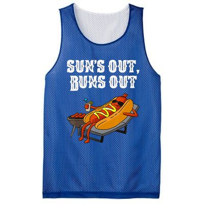 Suns Out Hotdog Buns Out Funny Sausage Bbq Fast Food Punny Gift Mesh Reversible Basketball Jersey Tank