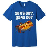 Suns Out Hotdog Buns Out Funny Sausage Bbq Fast Food Punny Gift Premium T-Shirt