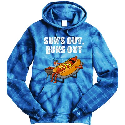 Suns Out Hotdog Buns Out Funny Sausage Bbq Fast Food Punny Gift Tie Dye Hoodie