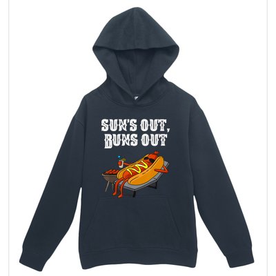 Suns Out Hotdog Buns Out Funny Sausage Bbq Fast Food Punny Gift Urban Pullover Hoodie