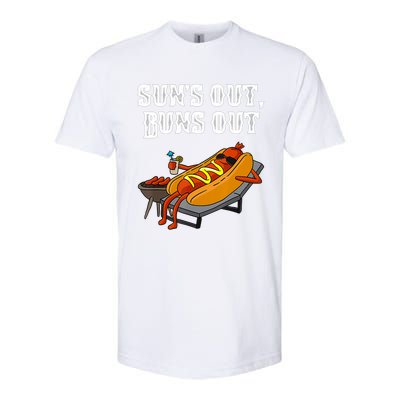 Suns Out Hotdog Buns Out Funny Sausage Bbq Fast Food Punny Gift Softstyle CVC T-Shirt