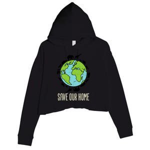 Save Our Home Animals Wildlife Conservation Earth Day Gift Crop Fleece Hoodie