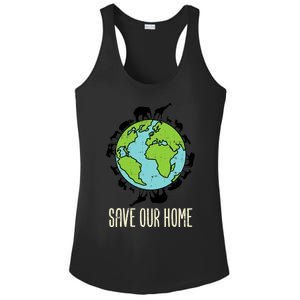 Save Our Home Animals Wildlife Conservation Earth Day Gift Ladies PosiCharge Competitor Racerback Tank