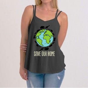 Save Our Home Animals Wildlife Conservation Earth Day Gift Women's Strappy Tank