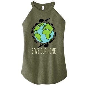 Save Our Home Animals Wildlife Conservation Earth Day Gift Women's Perfect Tri Rocker Tank