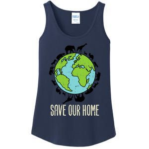 Save Our Home Animals Wildlife Conservation Earth Day Gift Ladies Essential Tank