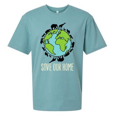 Save Our Home Animals Wildlife Conservation Earth Day Gift Sueded Cloud Jersey T-Shirt