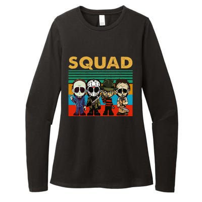 Squad of Horror Embrace the Spooky Season with Your Favorite Characters Womens CVC Long Sleeve Shirt