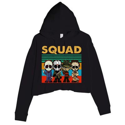 Squad of Horror Embrace the Spooky Season with Your Favorite Characters Crop Fleece Hoodie