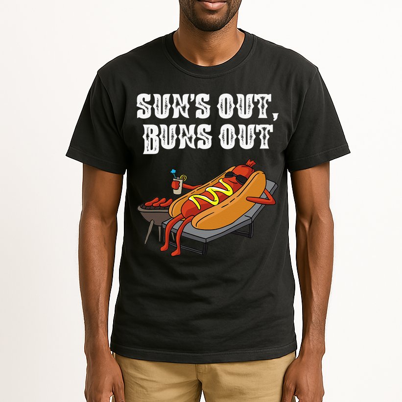 Suns Out Hot Dog Buns Out Funny Sausage BBQ Food Lover Gift Tall T-Shirt