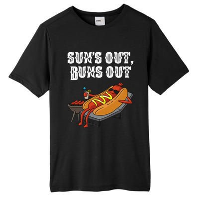 Suns Out Hot Dog Buns Out Funny Sausage BBQ Food Lover Gift Tall Fusion ChromaSoft Performance T-Shirt