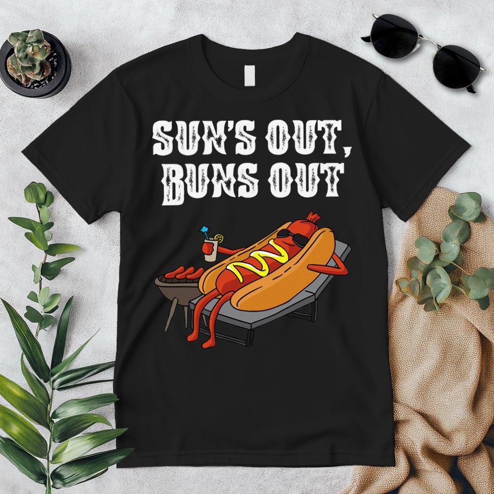 Suns Out Hot Dog Buns Out Funny Sausage BBQ Food Lover Gift Premium T-Shirt