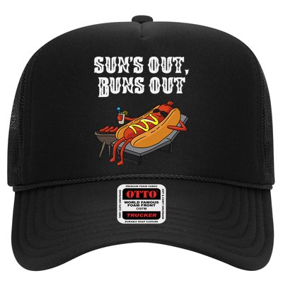 Suns Out Hot Dog Buns Out Funny Sausage BBQ Food Lover Gift Trucker Hat