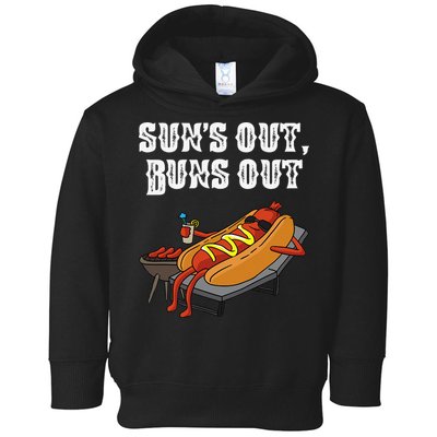 Suns Out Hot Dog Buns Out Funny Sausage BBQ Food Lover Gift Toddler Hoodie