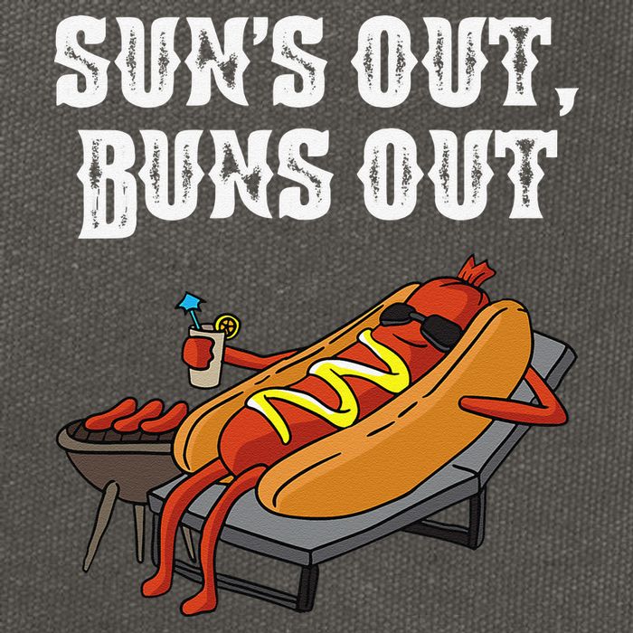 Suns Out Hot Dog Buns Out Funny Sausage BBQ Food Lover Gift Cotton Canvas Backpack