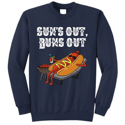 Suns Out Hot Dog Buns Out Funny Sausage BBQ Food Lover Gift Sweatshirt