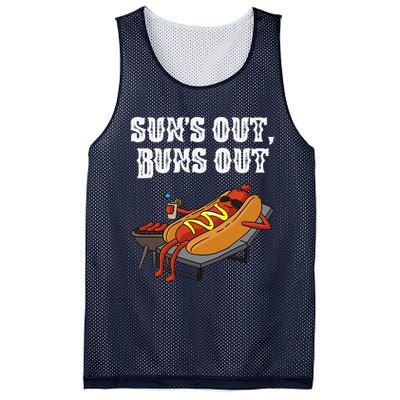 Suns Out Hot Dog Buns Out Funny Sausage BBQ Food Lover Gift Mesh Reversible Basketball Jersey Tank