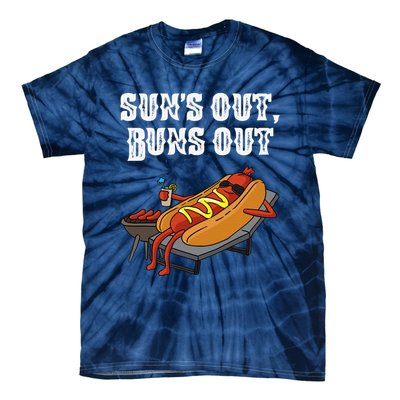 Suns Out Hot Dog Buns Out Funny Sausage BBQ Food Lover Gift Tie-Dye T-Shirt