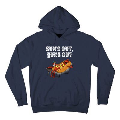 Suns Out Hot Dog Buns Out Funny Sausage BBQ Food Lover Gift Tall Hoodie