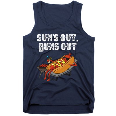 Suns Out Hot Dog Buns Out Funny Sausage BBQ Food Lover Gift Tank Top