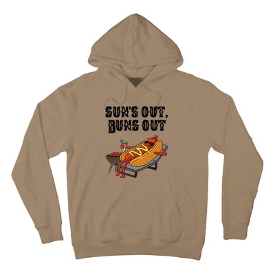 Suns Out Hot Dog Buns Out Funny Sausage BBQ Food Lover Gift Hoodie