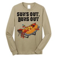 Suns Out Hot Dog Buns Out Funny Sausage BBQ Food Lover Gift Long Sleeve Shirt