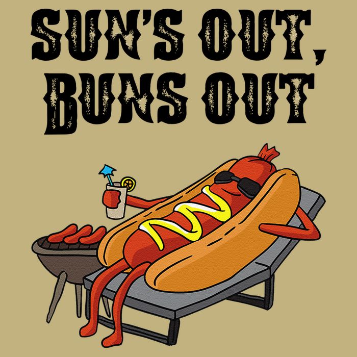 Suns Out Hot Dog Buns Out Funny Sausage BBQ Food Lover Gift Long Sleeve Shirt