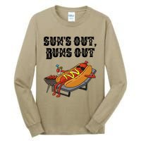 Suns Out Hot Dog Buns Out Funny Sausage BBQ Food Lover Gift Tall Long Sleeve T-Shirt