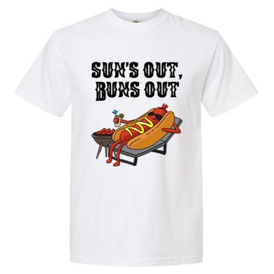 Suns Out Hot Dog Buns Out Funny Sausage BBQ Food Lover Gift Garment-Dyed Heavyweight T-Shirt