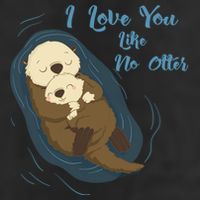 Sea Otters: I Love You Like No Otter Gift 7 Panel Mesh Trucker Snapback Hat