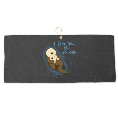 Sea Otters: I Love You Like No Otter Gift Large Microfiber Waffle Golf Towel