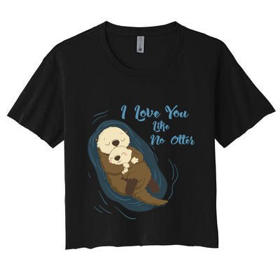 Sea Otters: I Love You Like No Otter Gift Crop Top