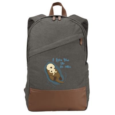 Sea Otters: I Love You Like No Otter Gift Cotton Canvas Backpack