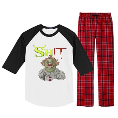 Shit Ogre It Pennywise Halloween Funny Spooky Vibes Horror Clown Raglan Sleeve Pajama Set