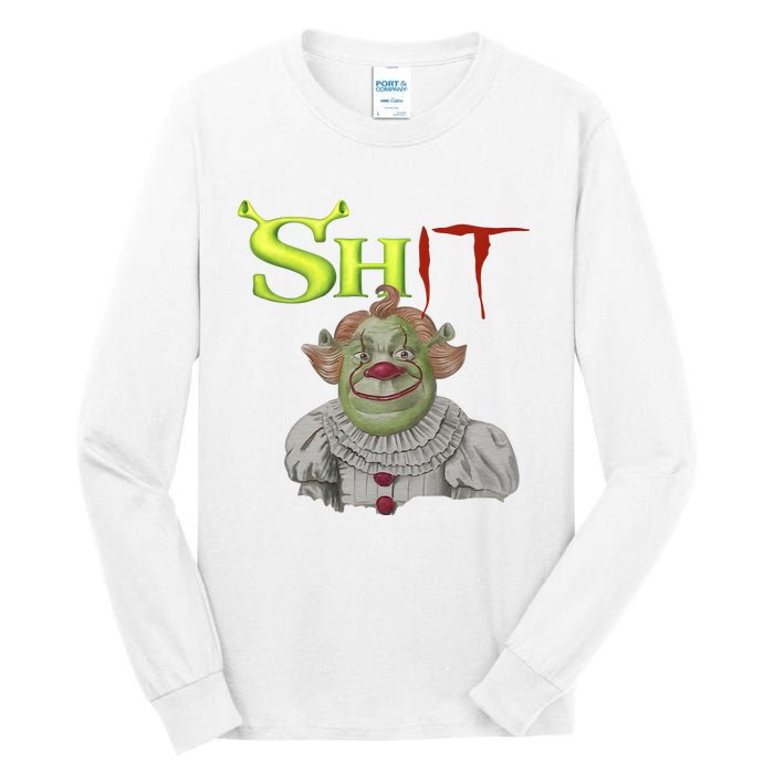 Shit Ogre It Pennywise Halloween Funny Spooky Vibes Horror Clown Tall Long Sleeve T-Shirt