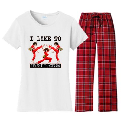 Sally OMalley IM 50 I Like To Kick Streth And Kick Women's Flannel Pajama Set