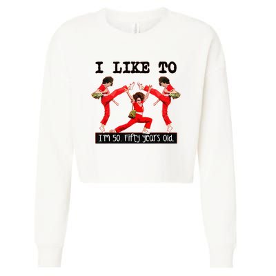 Sally OMalley IM 50 I Like To Kick Streth And Kick Cropped Pullover Crew