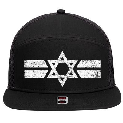 State Of Israel National Flag Of Zion Star Of David Roundel 7 Panel Mesh Trucker Snapback Hat