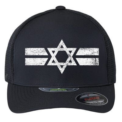 State Of Israel National Flag Of Zion Star Of David Roundel Flexfit Unipanel Trucker Cap