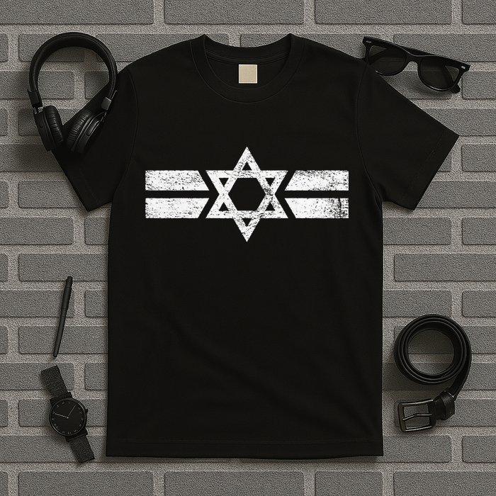 State Of Israel National Flag Of Zion Star Of David Roundel T-Shirt